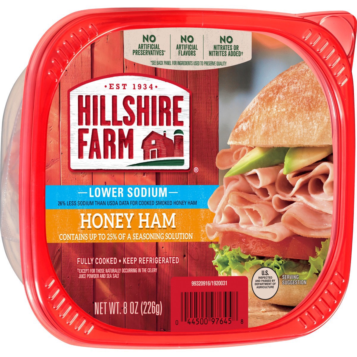 slide 8 of 8, Hillshire Farm Ultra Thin Sliced Lower Sodium Honey Ham Sandwich Meat, 8 ounces, 8 oz