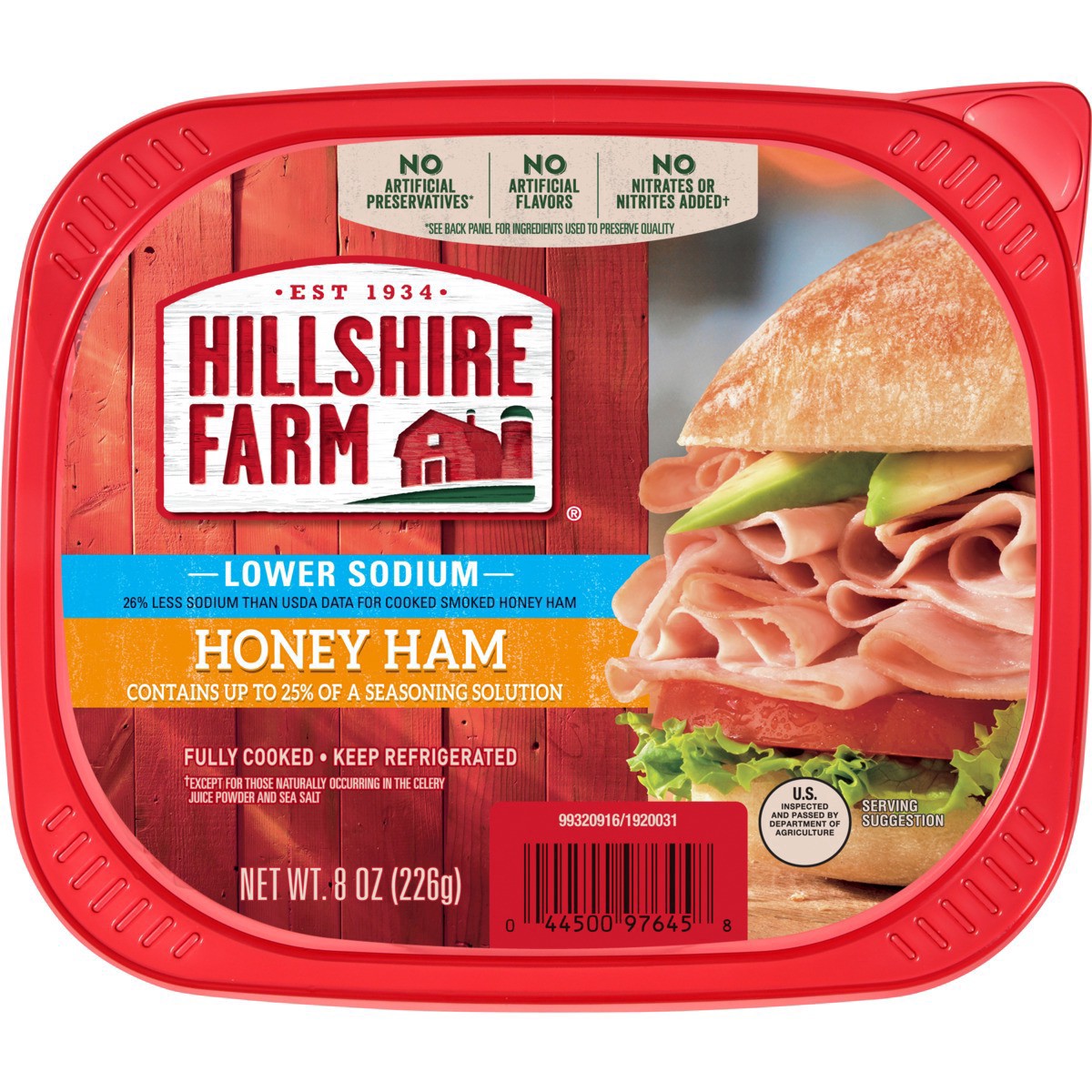 slide 6 of 8, Hillshire Farm Ultra Thin Sliced Lower Sodium Honey Ham Sandwich Meat, 8 ounces, 8 oz