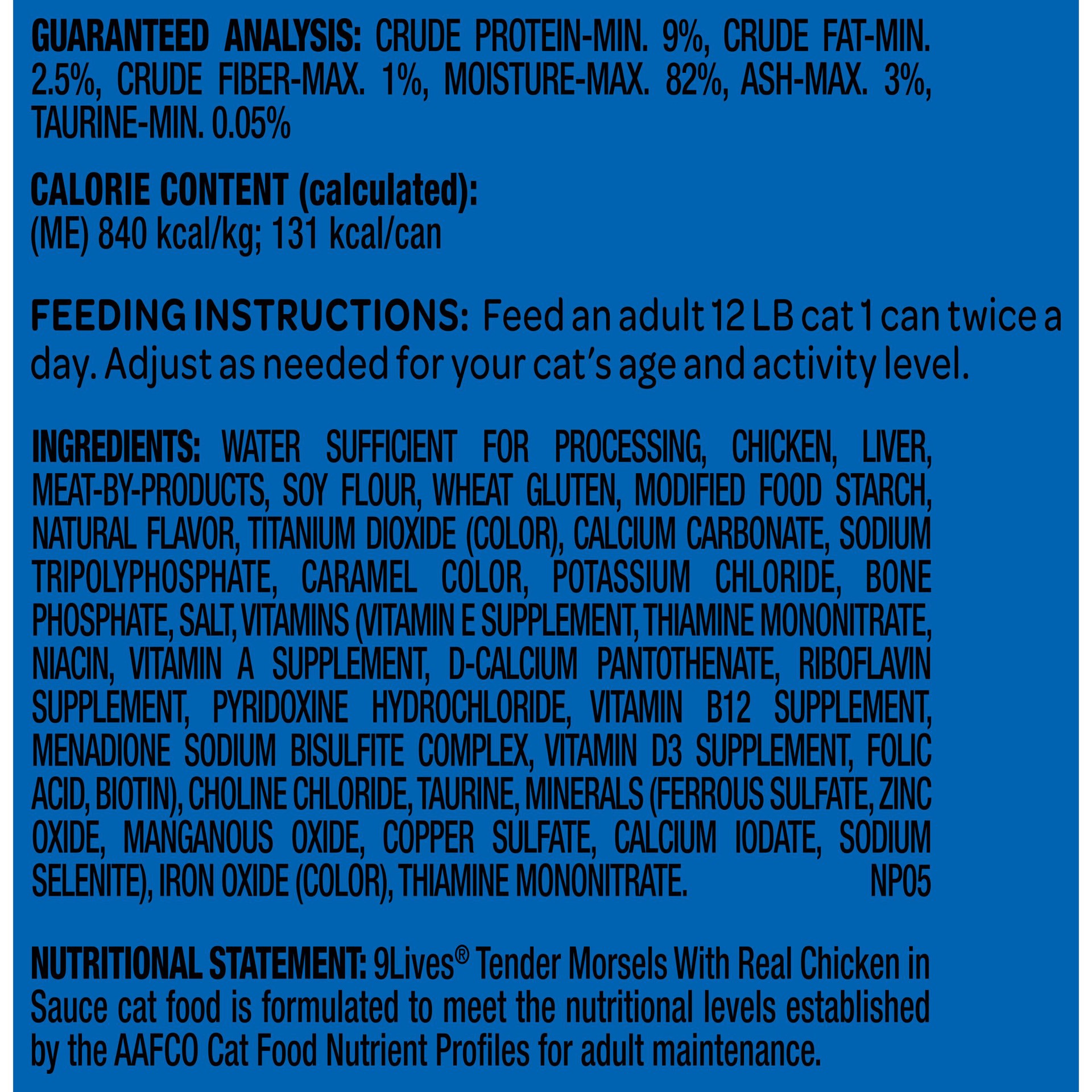 slide 5 of 5, 9Lives Tender Morsels With Real Chicken In Sauce Wet Cat Food, 22-Ounce, Pack of 4, 4 ct; 22 oz