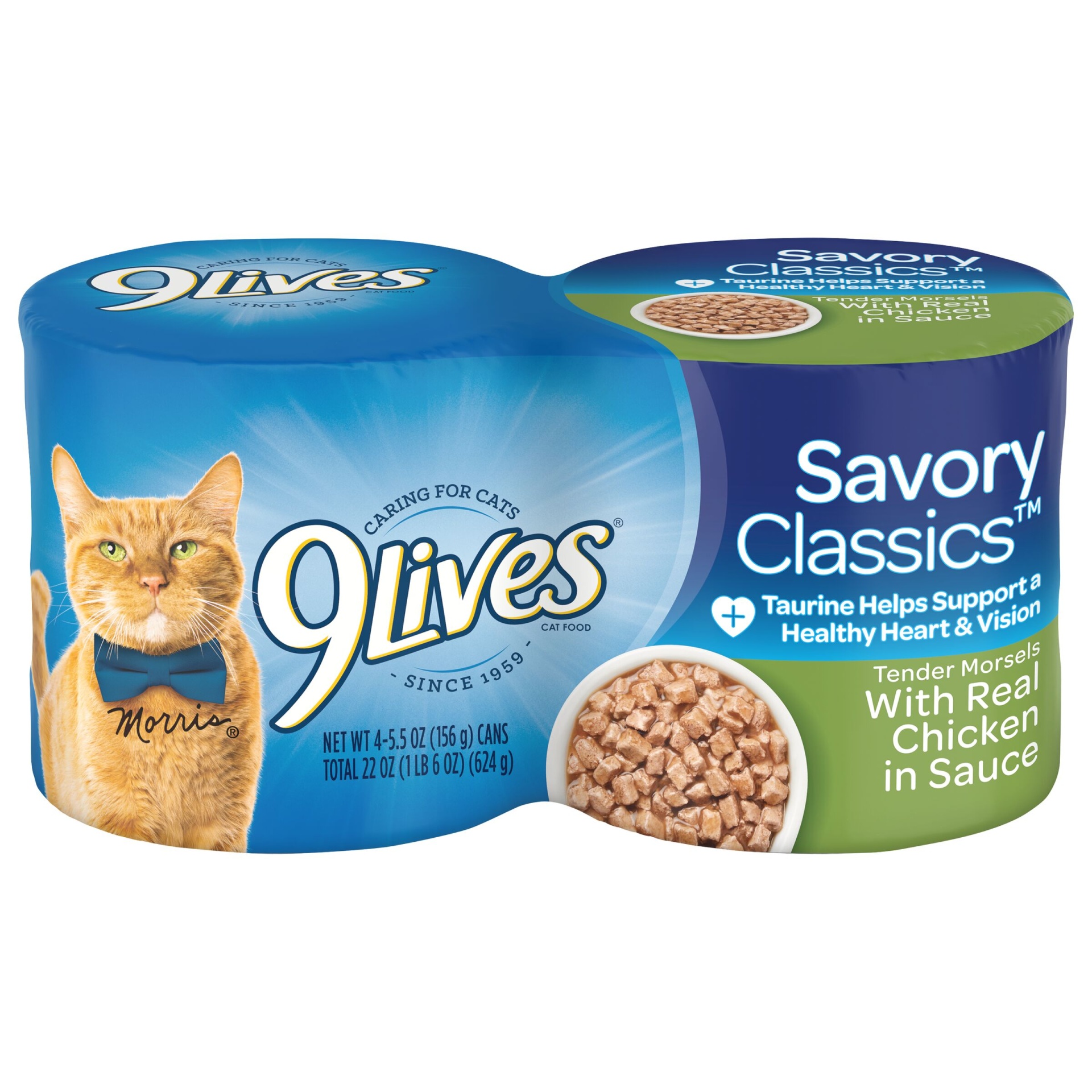 slide 1 of 1, 9Lives Tender Nibbles With Real Chicken In Gravy Cat Food, 4 ct; 5.5 oz