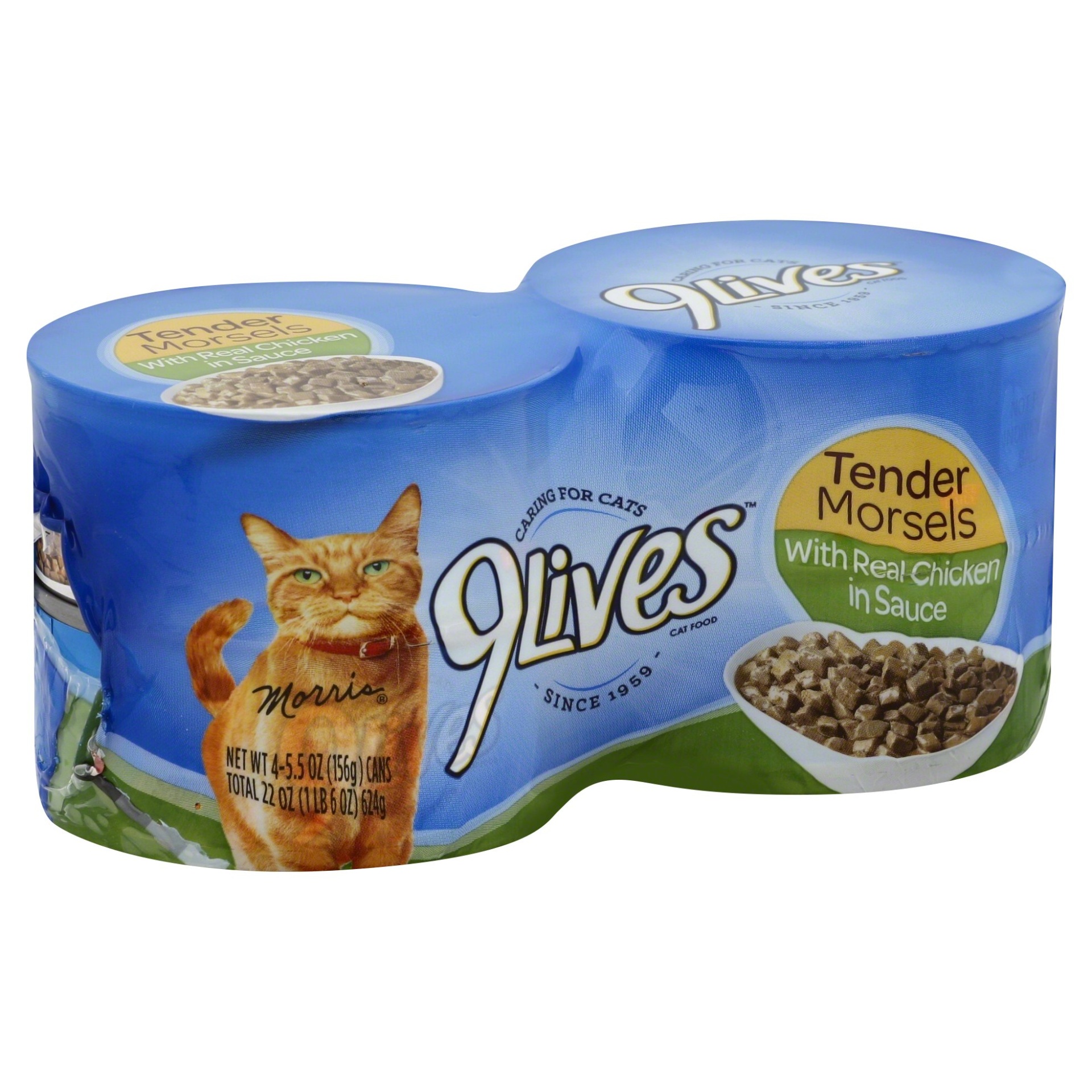 slide 1 of 1, 9Lives Tender Nibbles With Real Chicken In Gravy Cat Food, 4 ct; 5.5 oz
