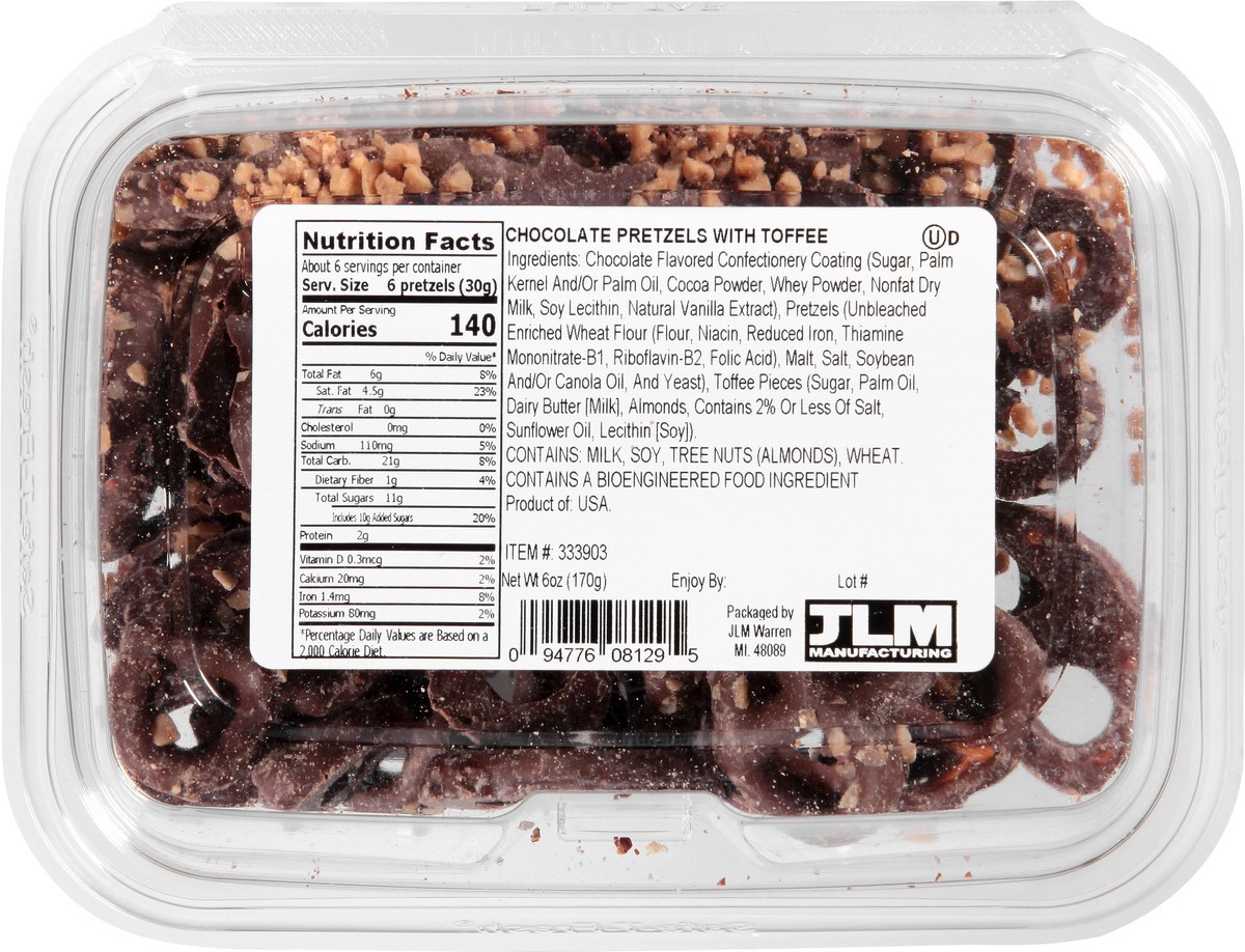 slide 7 of 9, JLM Manufacturing with Toffee Chocolate Pretzels 6 oz, 6 oz