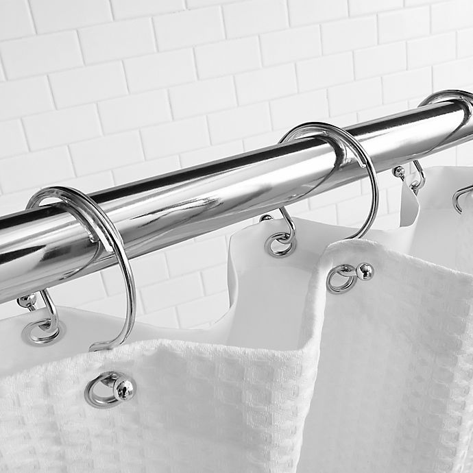 slide 2 of 2, Airia Luxury Smooth Glide Shower Curtain Hooks - Chrome, 12 ct