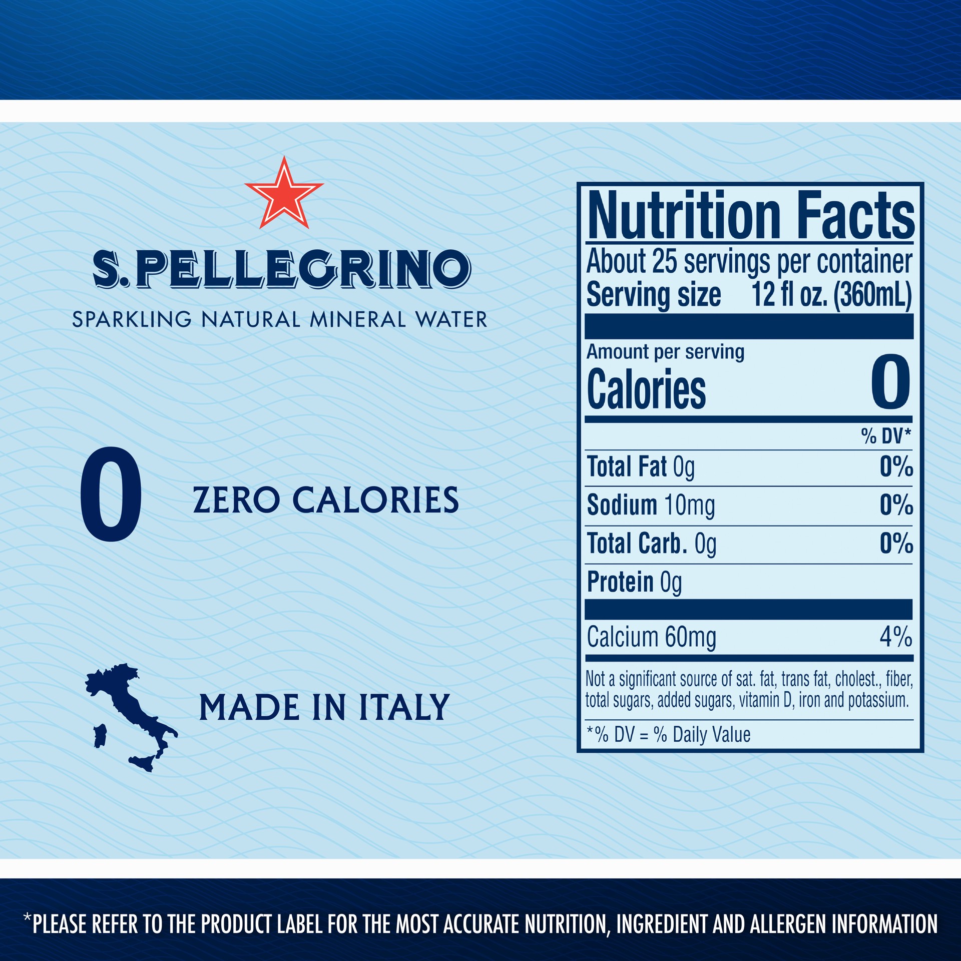 slide 7 of 7, S.Pellegrino Sparkling Natural Mineral Water, 12 Pack of Glass Bottles, 405.60 fl oz