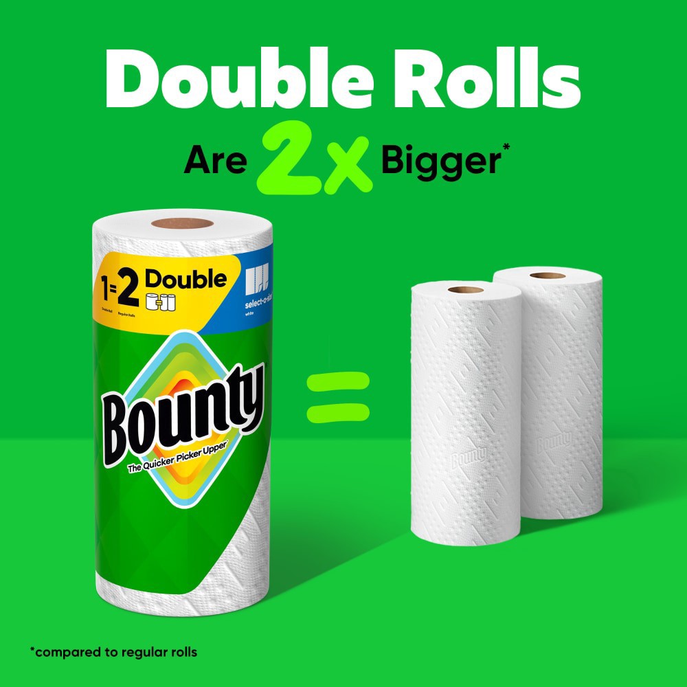 slide 2 of 4, Bounty Paper Towels Select-A-Size White, 12 Double Plus Rolls, 103 Sheets Per Roll, 12 ct