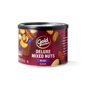 slide 1 of 1, Gold Emblem Deluxe Mixed Nuts No Peanuts, 8 Oz, 8.75 oz