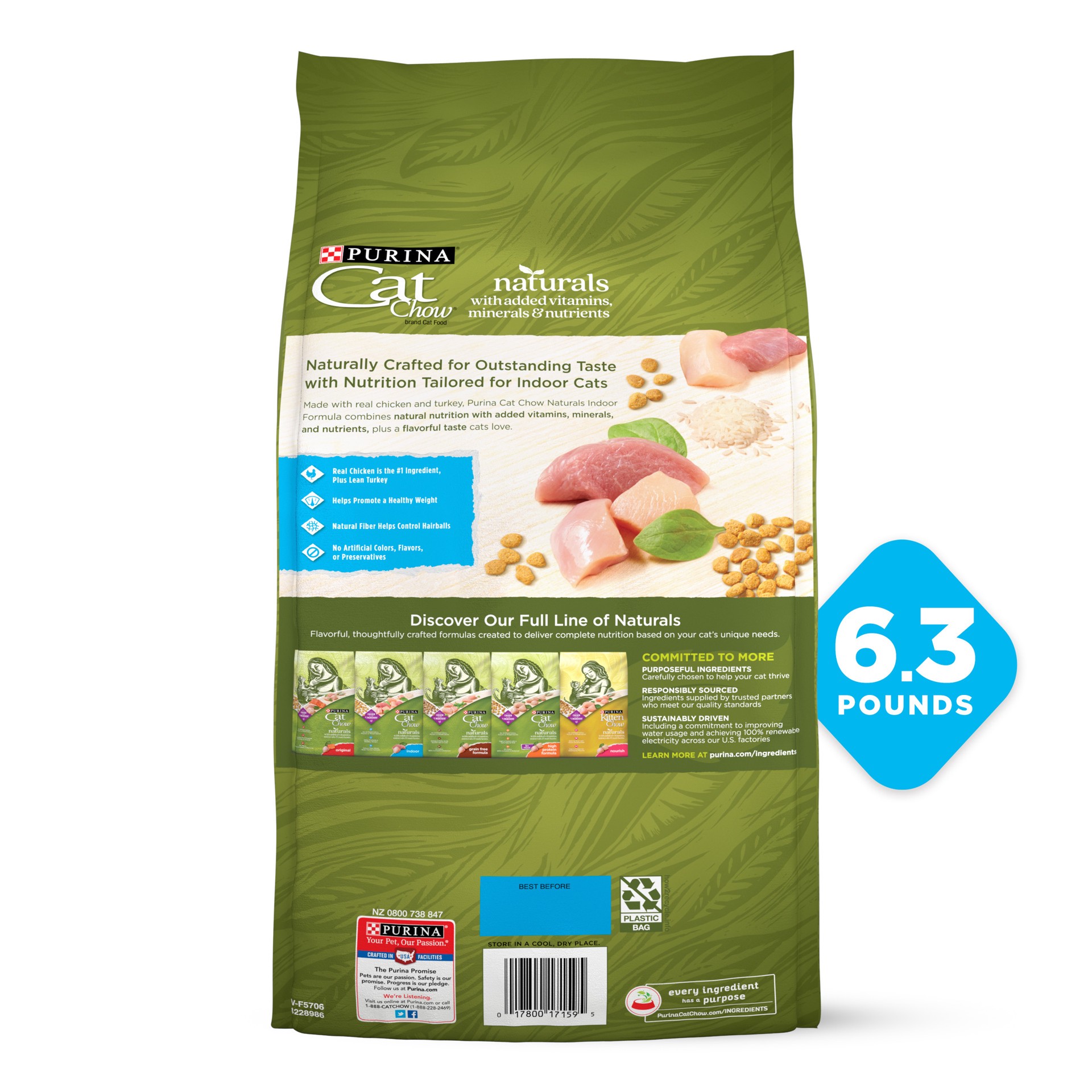 slide 6 of 9, Cat Chow Purina Naturals Indoor Dry Cat Food, 6.3 Lb., 1 ct