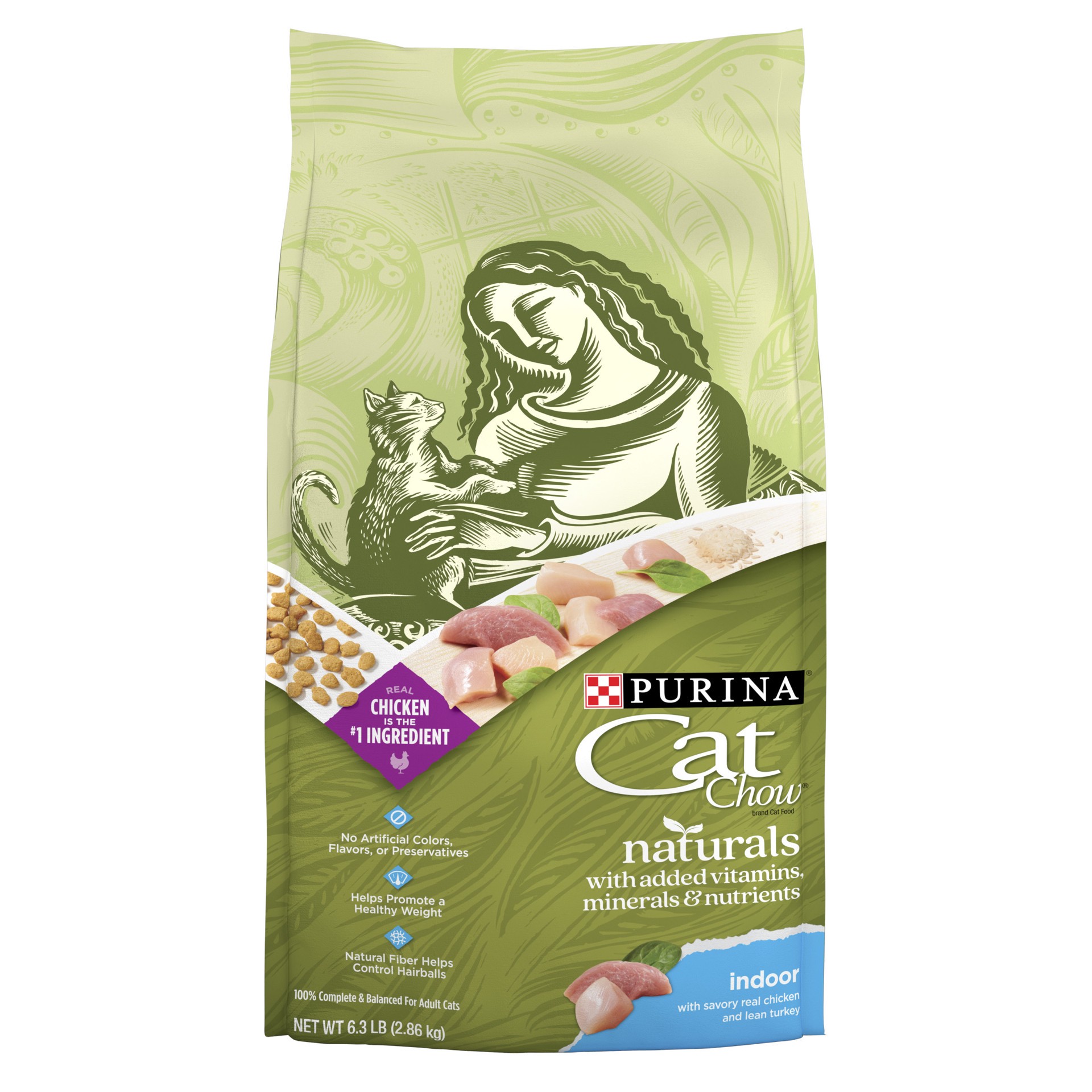 slide 1 of 9, Cat Chow Purina Naturals Indoor Dry Cat Food, 6.3 Lb., 1 ct