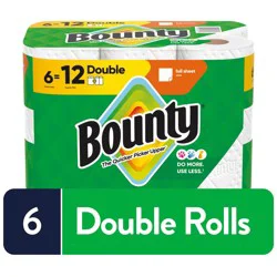 Bounty Paper Towels Full Sheet White, 6 Double Rolls, 50 Sheets Per Roll