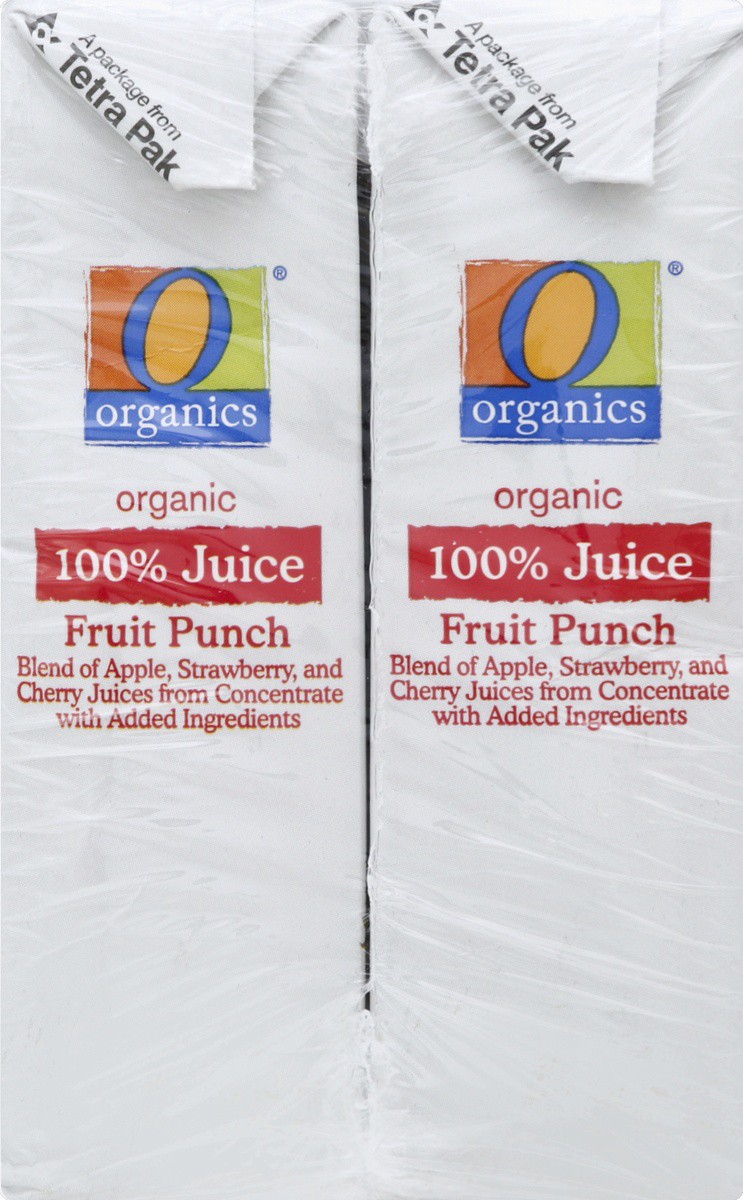 slide 4 of 4, O Organics 100% Tetra Juice Fruit Punch, 8 ct; 6.75 fl oz