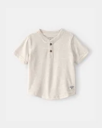 Oshkosh Baby Boy Short-Sleeve Henley T-Shirt - Cream, 24M