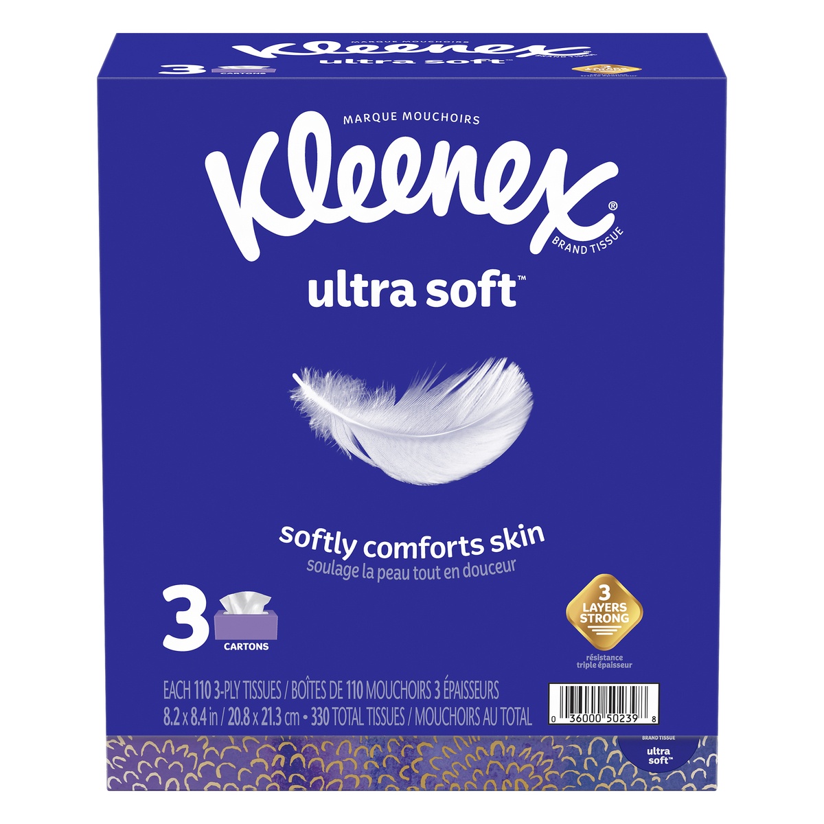 slide 1 of 1, Kleenex Ultra Soft Facial Tissue, 3 ct