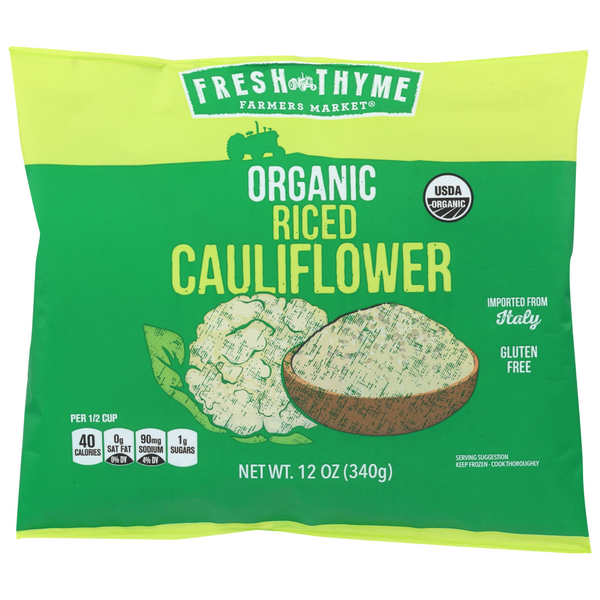 slide 1 of 1, Fresh Thyme Farmers Market Organic Riced Cauliflower, 12 oz