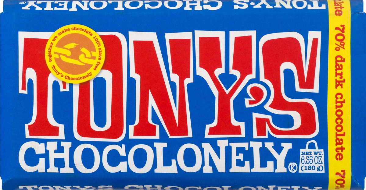 slide 10 of 11, Tony's Chocolonely 70% Dark Chocolate 6.35 oz, 6.35 oz