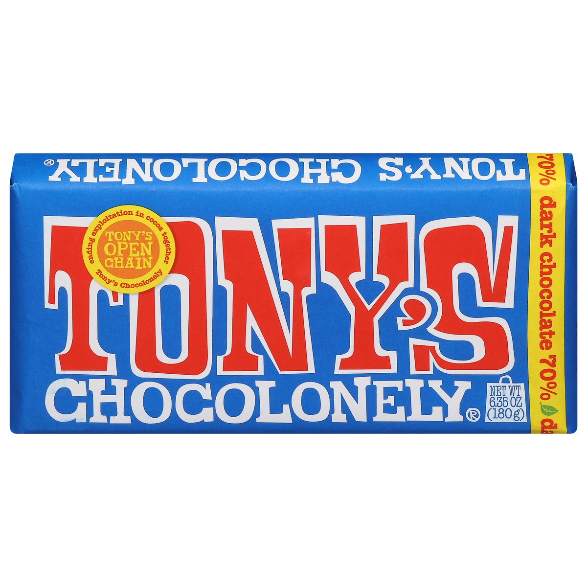 slide 1 of 11, Tony's Chocolonely 70% Dark Chocolate 6.35 oz, 6.35 oz