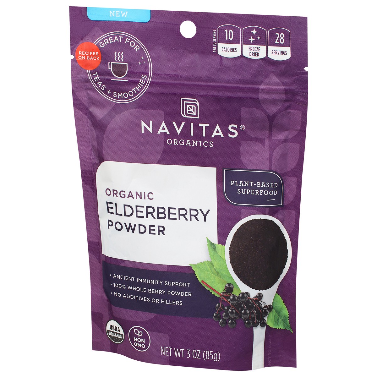slide 2 of 9, Navitas Elderberry Powder, 3 oz