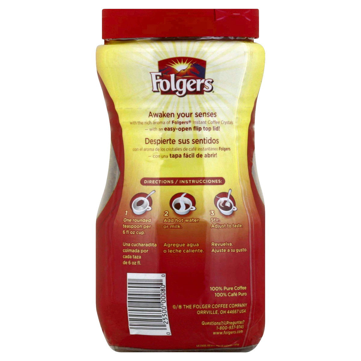slide 2 of 2, Folgers Classic Roast Instant Coffee - 12 oz, 12 oz