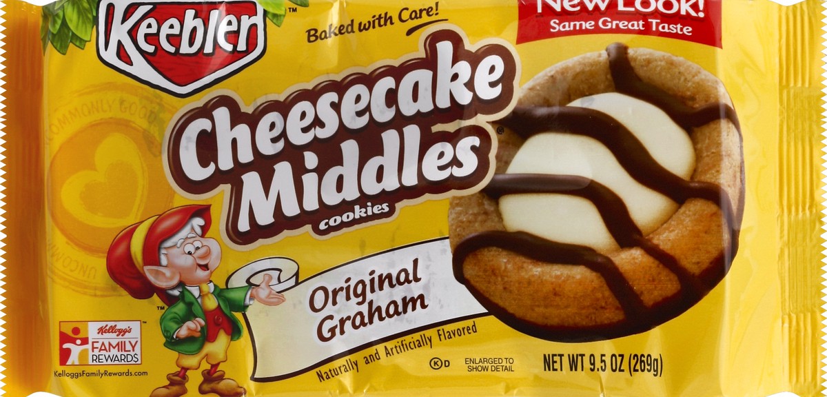 slide 5 of 6, Keebler Cheesecake Middles Original Graham Cookies, 9.5 oz