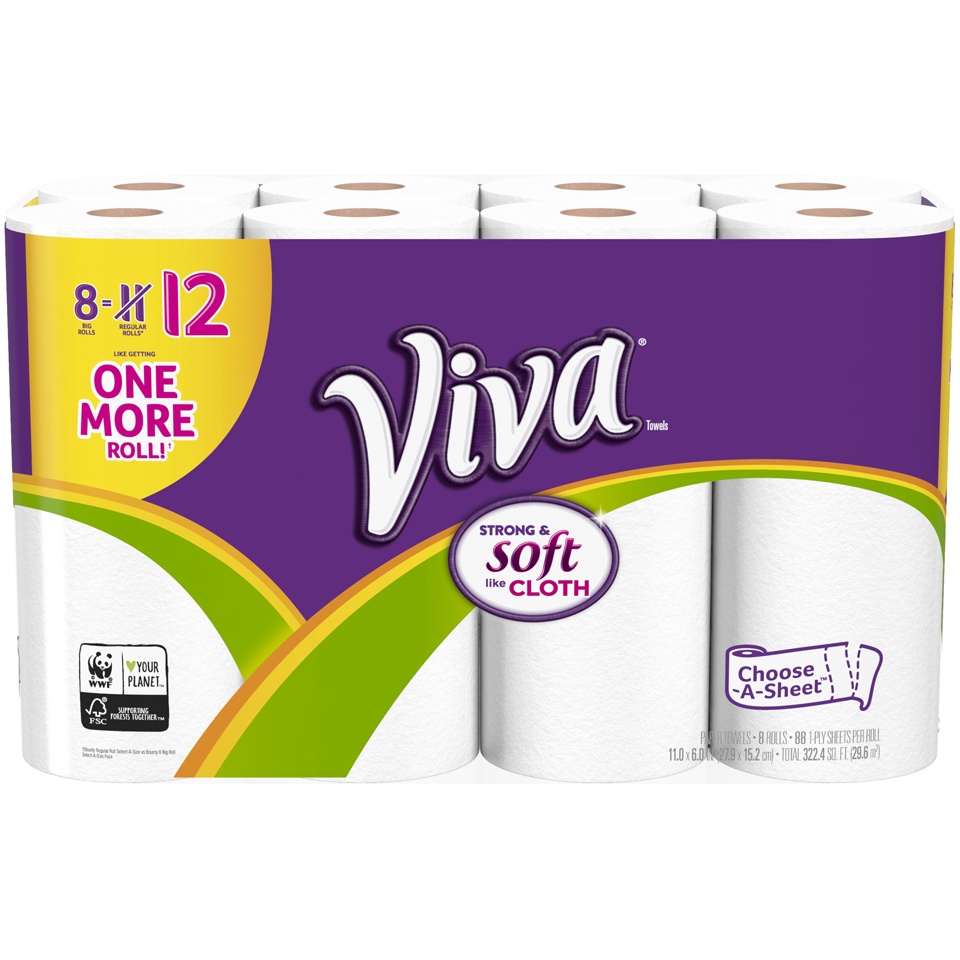 slide 1 of 1, Viva Choose-A-Sheet Big Roll Paper Towels, 704 ct