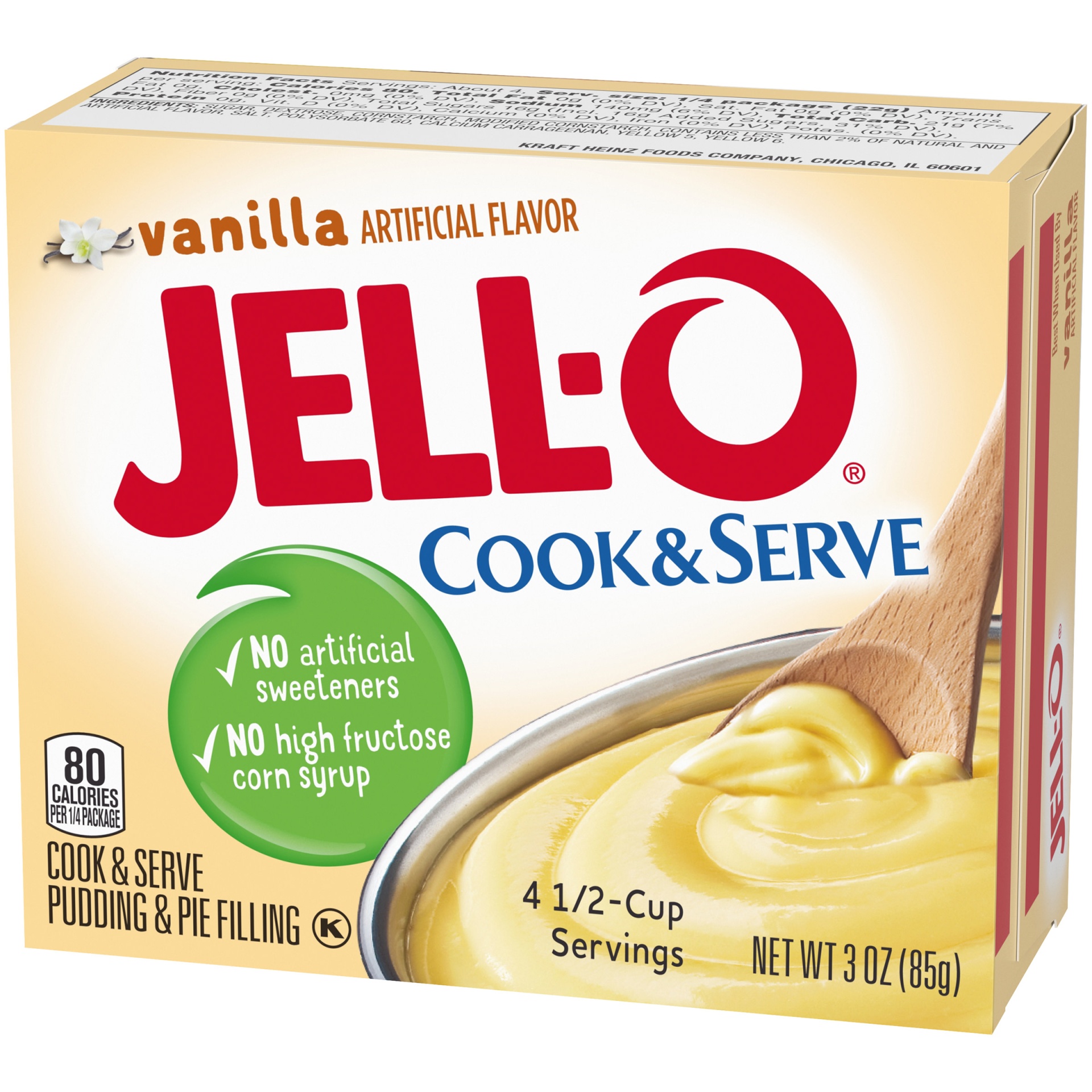 slide 7 of 7, Jell-O Cook & Serve Vanilla Pudding & Pie Filling Mix, 3 oz