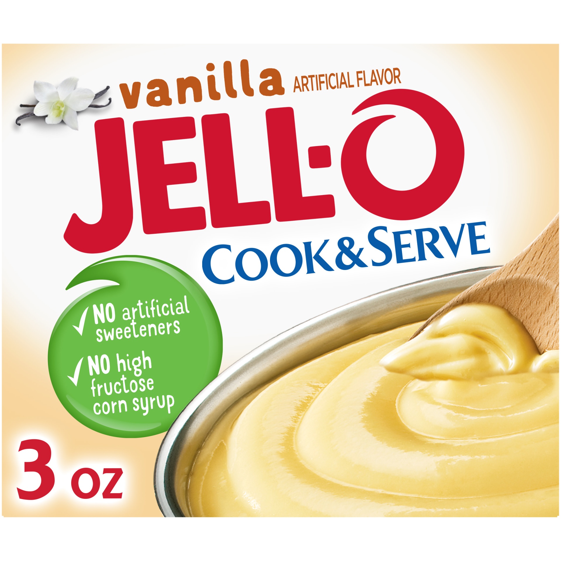 slide 1 of 7, Jell-O Cook & Serve Vanilla Pudding & Pie Filling Mix, 3 oz