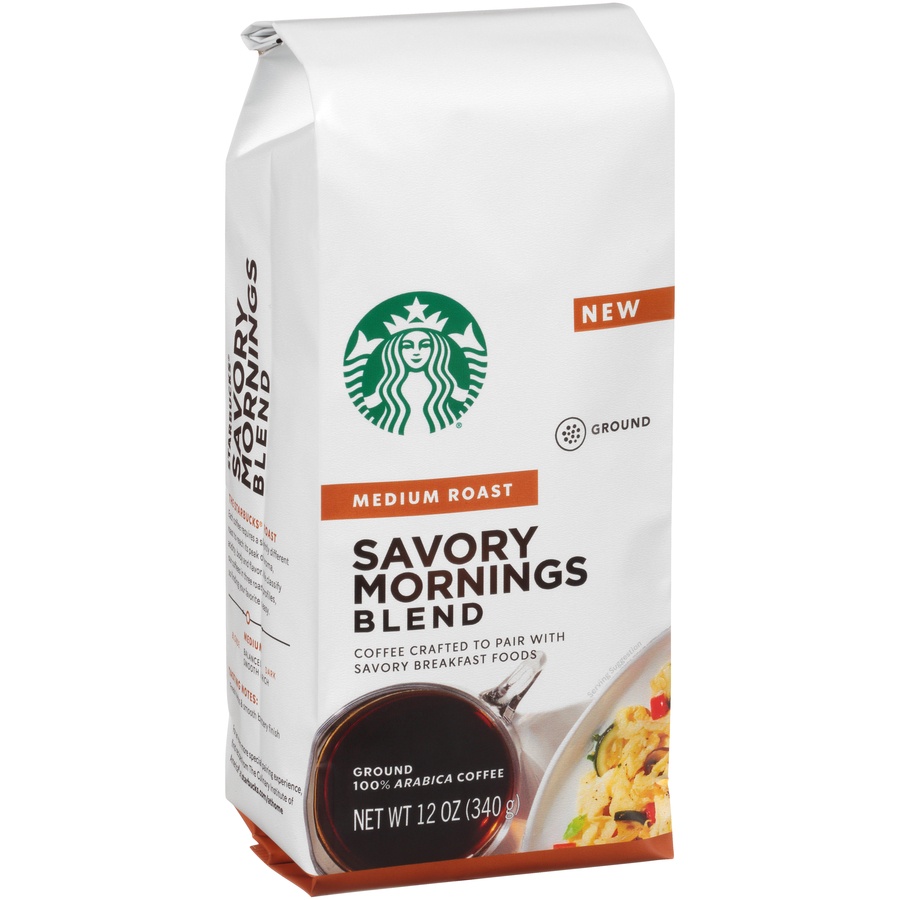 slide 2 of 7, Starbucks Ground Medium Roast Savory Mornings Blend, 12 oz