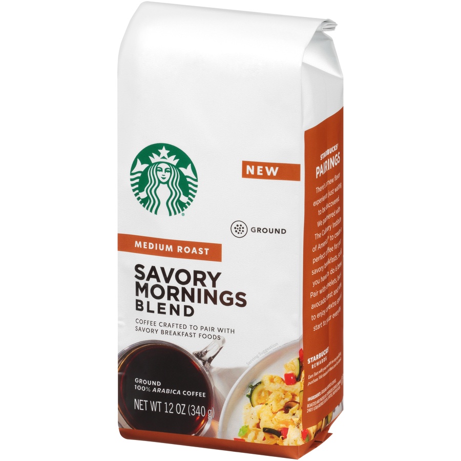 slide 3 of 7, Starbucks Ground Medium Roast Savory Mornings Blend, 12 oz