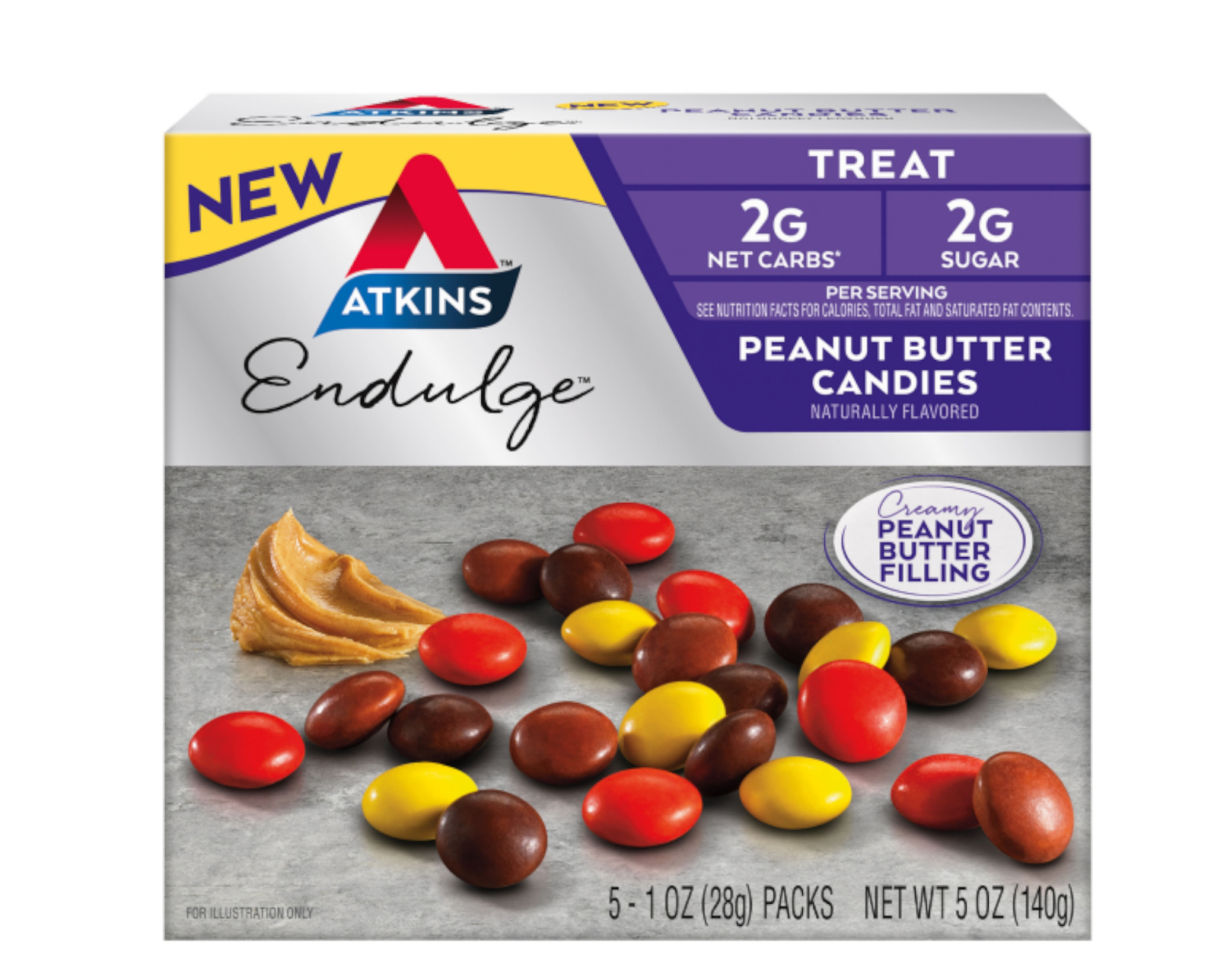 slide 1 of 1, Atkins Endulge Peanut Butter Candies 5 - 1 oz Packs, 5 ct