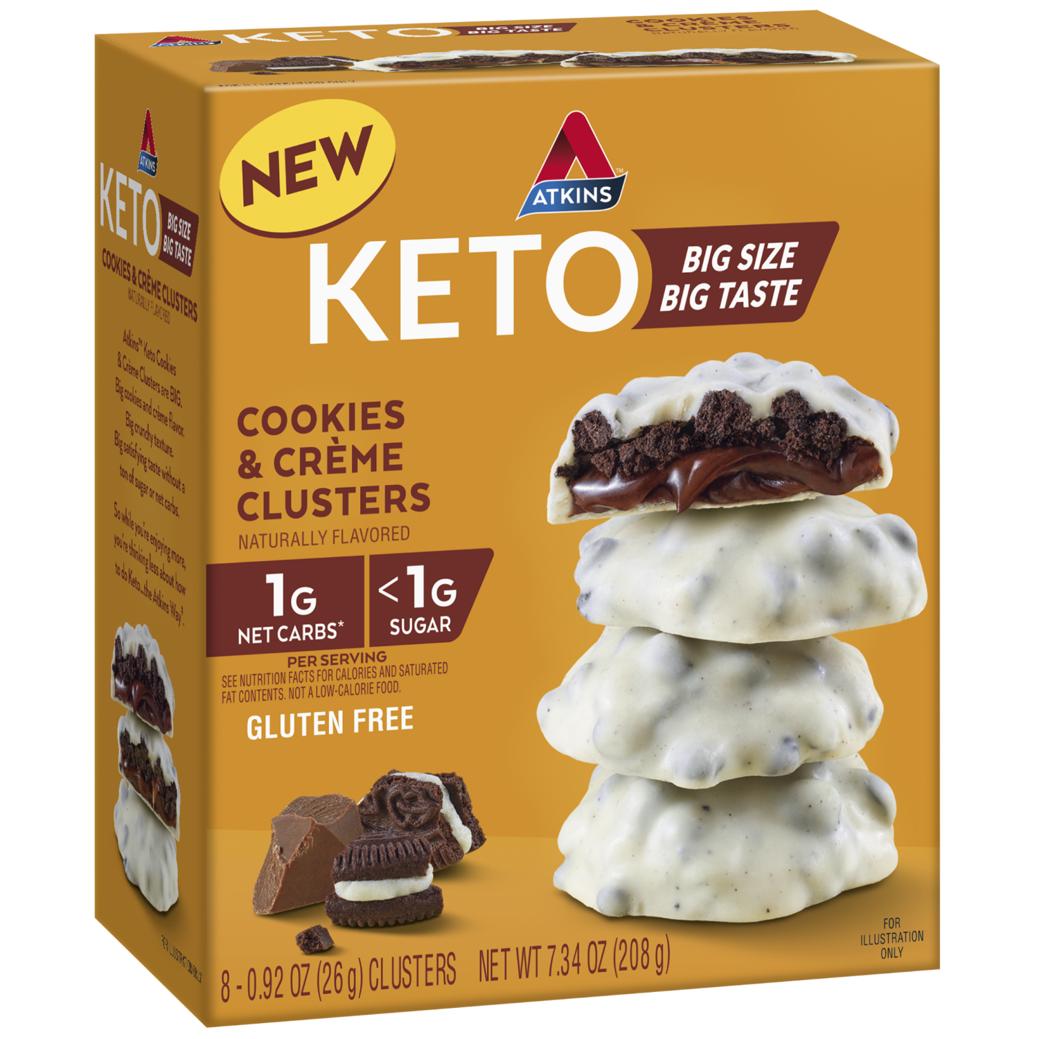 slide 2 of 4, Atkins Keto Cookies & Creme, 7.34 oz