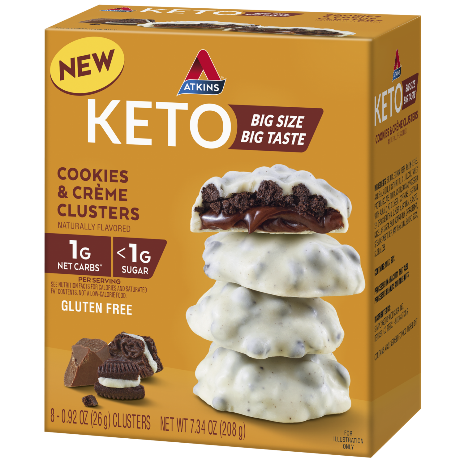 slide 3 of 4, Atkins Keto Cookies & Creme, 7.34 oz