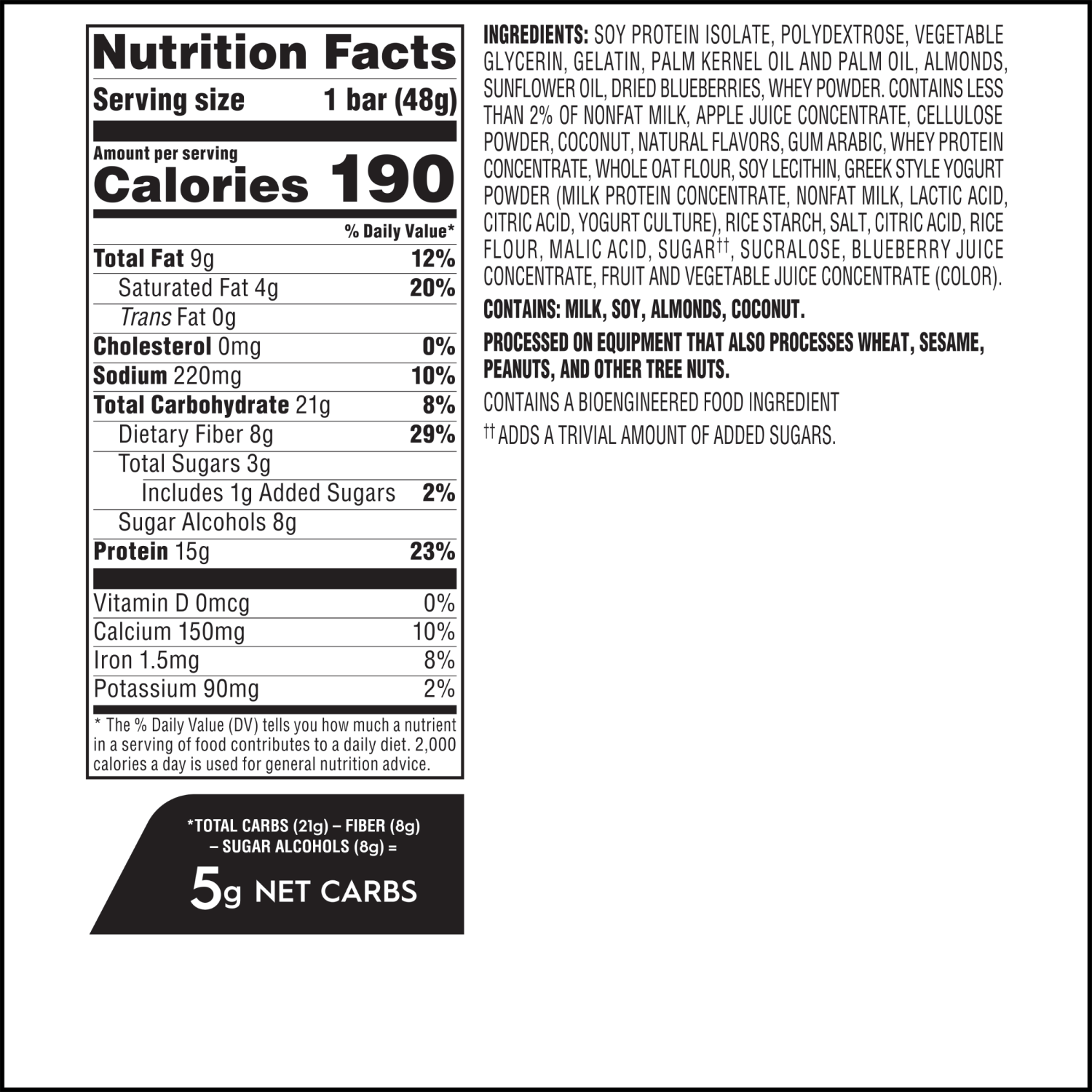 slide 3 of 6, Atkins Blueberry Greek Yogurt High Protein Bar - 4 x 1.69 oz Bars, 4 ct