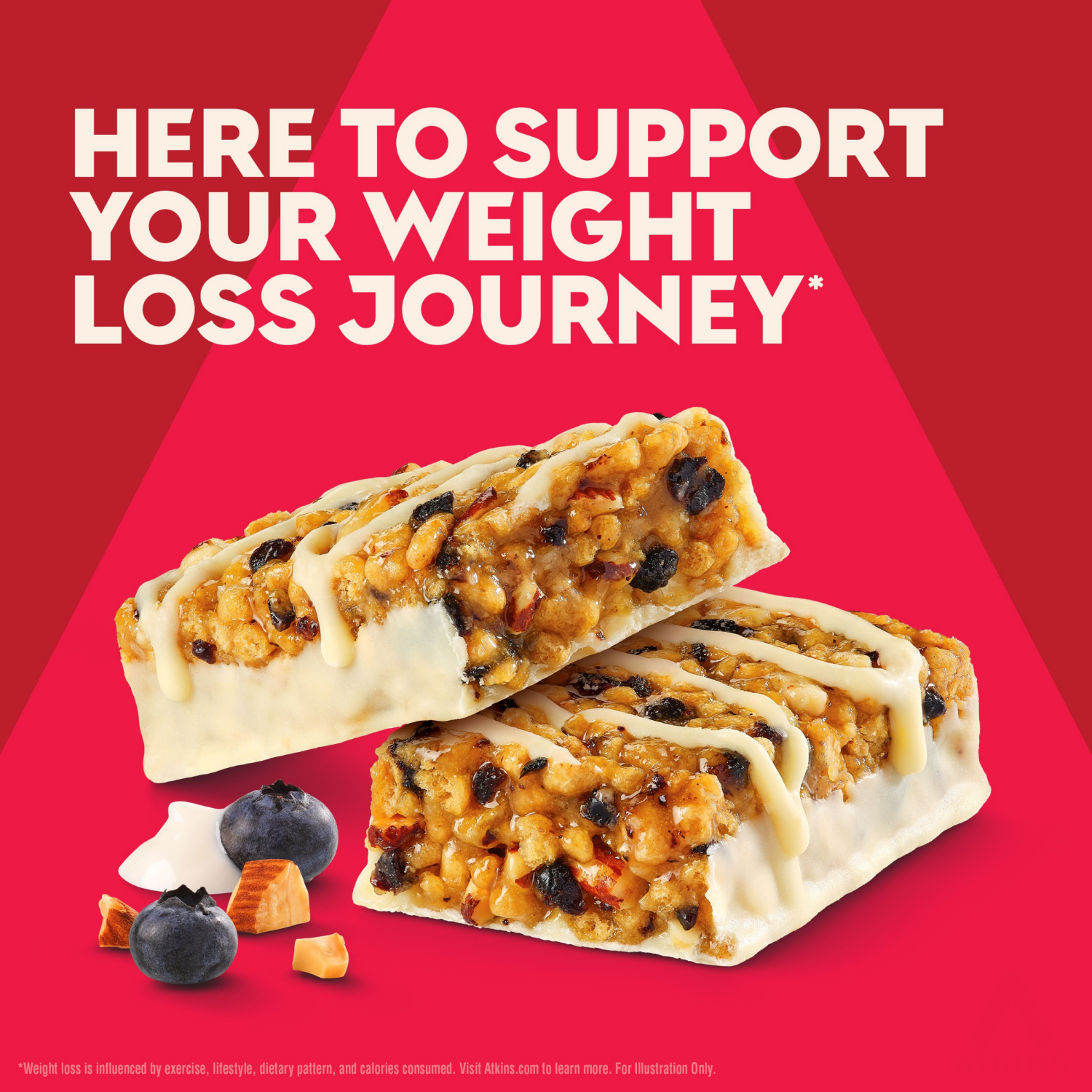 slide 5 of 6, Atkins Blueberry Greek Yogurt High Protein Bar - 4 x 1.69 oz Bars, 4 ct