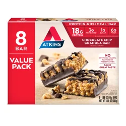 Atkins Protein Meal Bar, Chocolate Chip Granola, Value Pack
