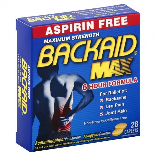 slide 1 of 1, Backaid Max Aspirin Free Pain Relief Pills, 28 ct