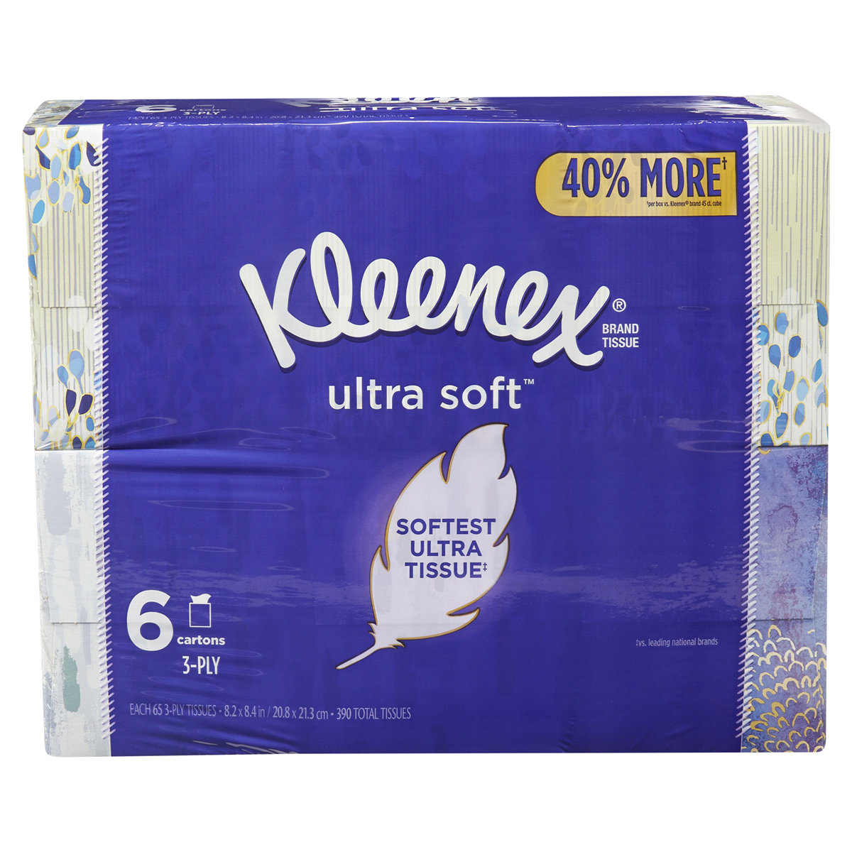 slide 1 of 1, Kleenex Ultra Soft Facial Tissue, 6 pk; 65 ct