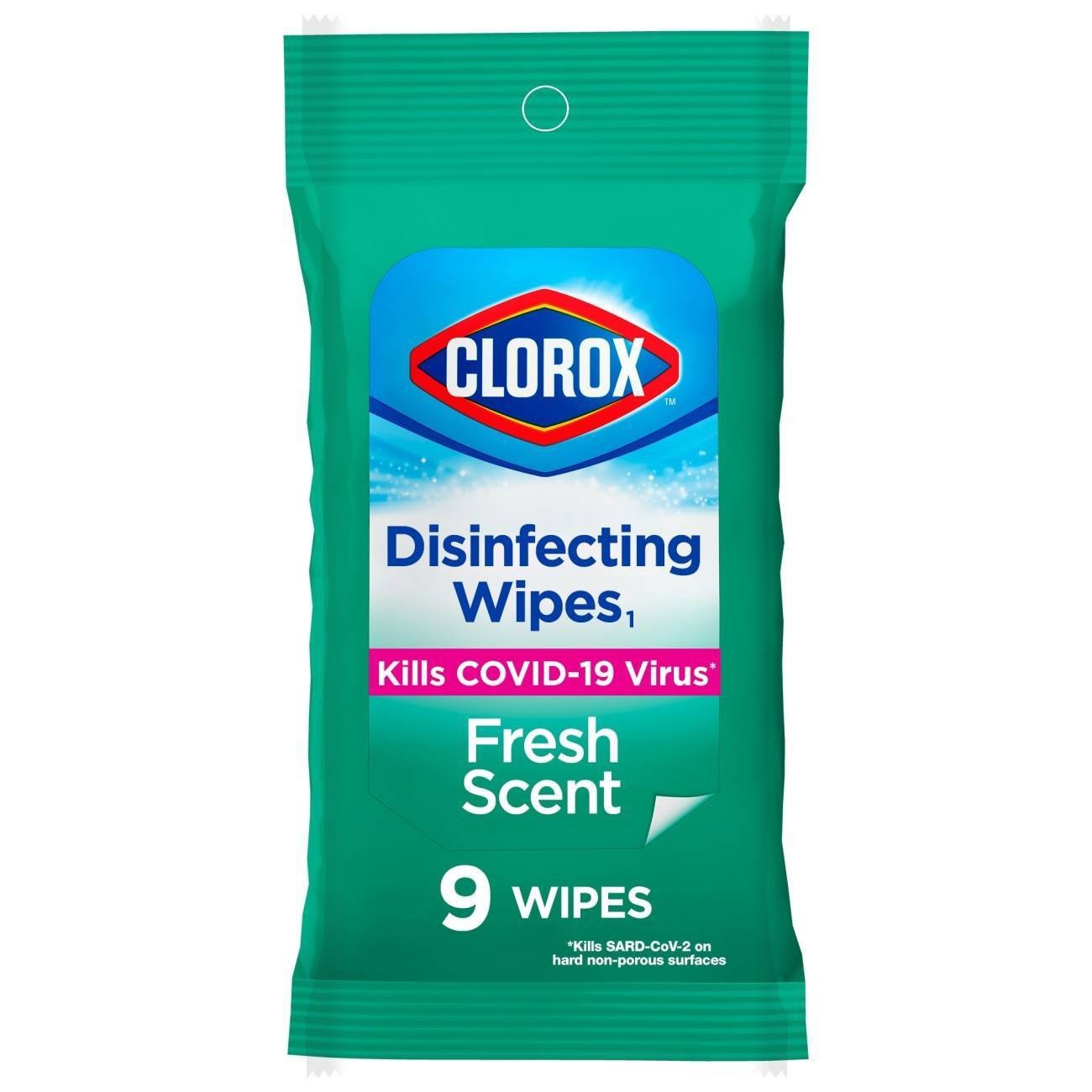 slide 1 of 7, Clorox Disinfecting Wipes On The Go Fresh Scent, 9 ct