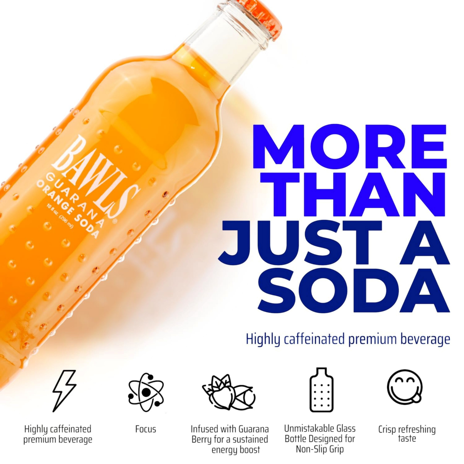 slide 2 of 5, BAWLS Guarana Orange Soda - 10 fl oz, 10 fl oz