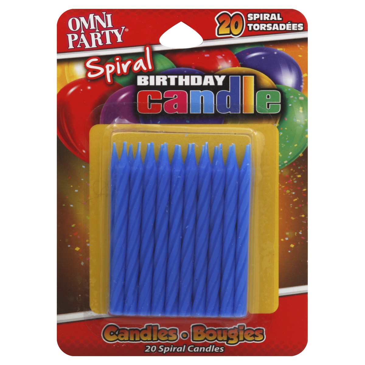 slide 3 of 3, Omni Party Omniglow Blue Spiral Candles, 20 ct