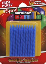 Omni Party Omniglow Blue Spiral Candles