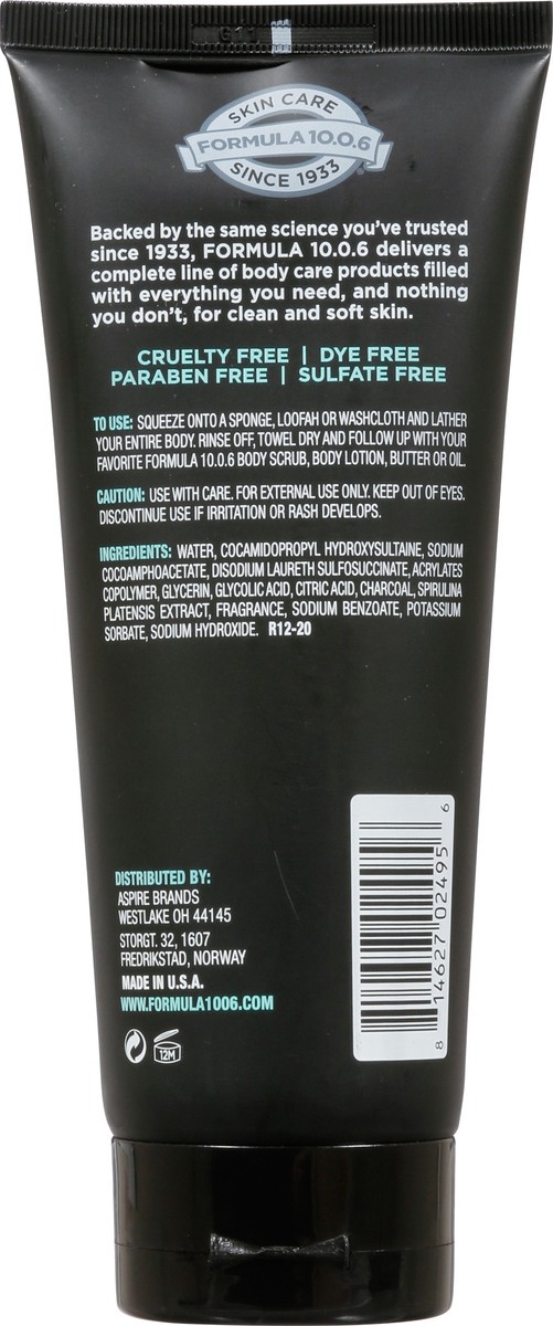 slide 7 of 9, Formula 10.0.6 Look So Clear Charcoal + Spirulina Body Wash 10.1 fl oz, 10.1 fl oz