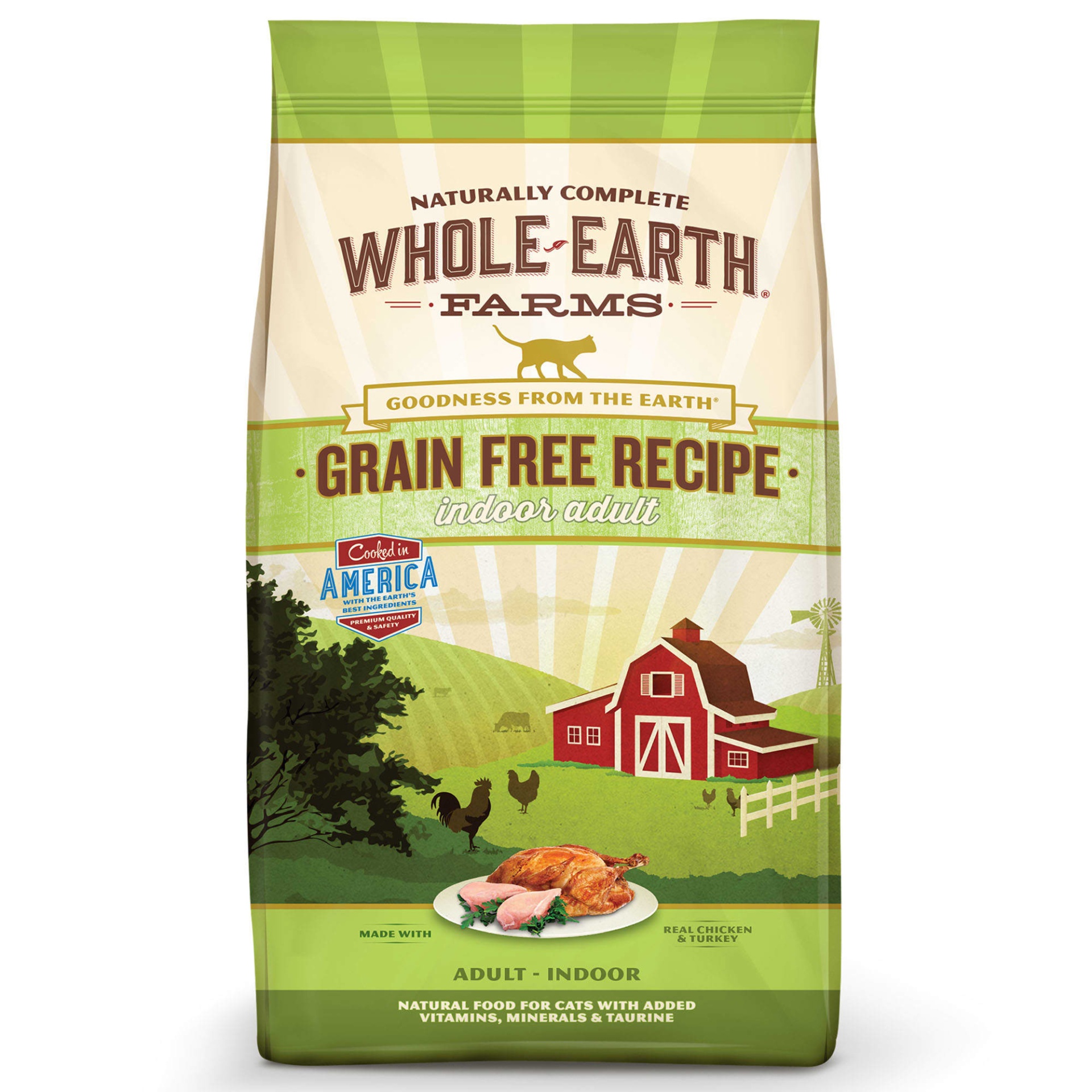 slide 1 of 1, Whole Earth Farms Grain Free Indoor Adult Recipe Cat Dry Food, 5 lb