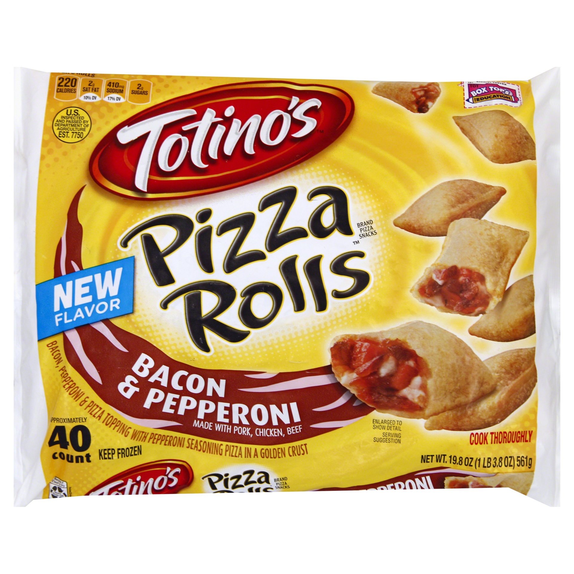 slide 1 of 1, Totino's Bacon & Pepperoni Pizza Rolls, 19.8 oz