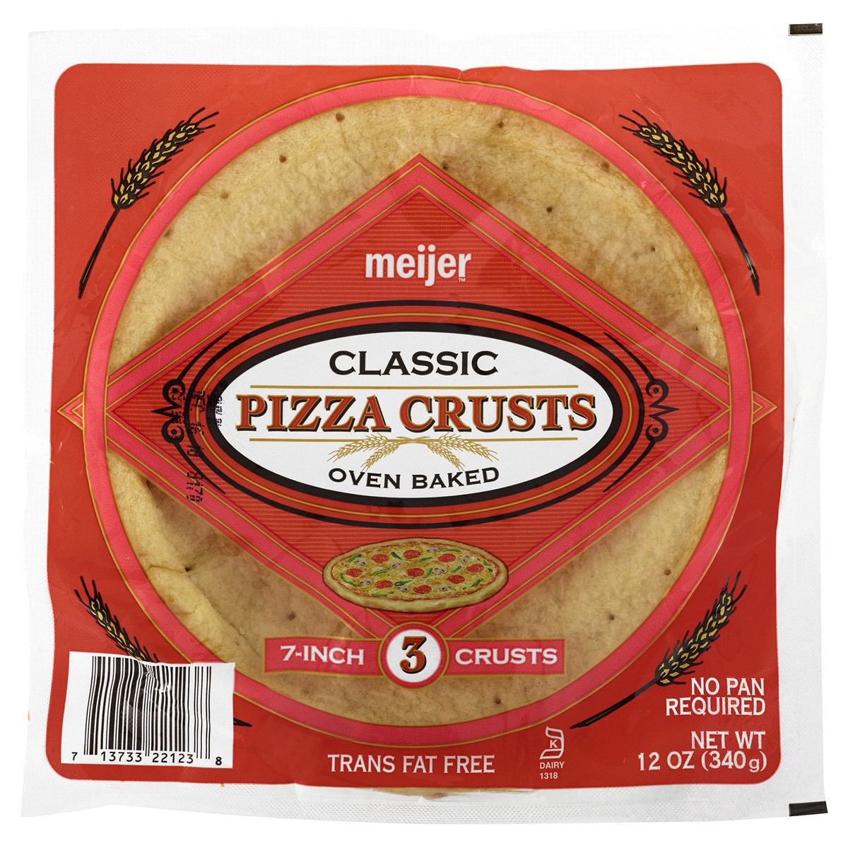 slide 1 of 5, Meijer Classic Pizza Crusts, 3 ct