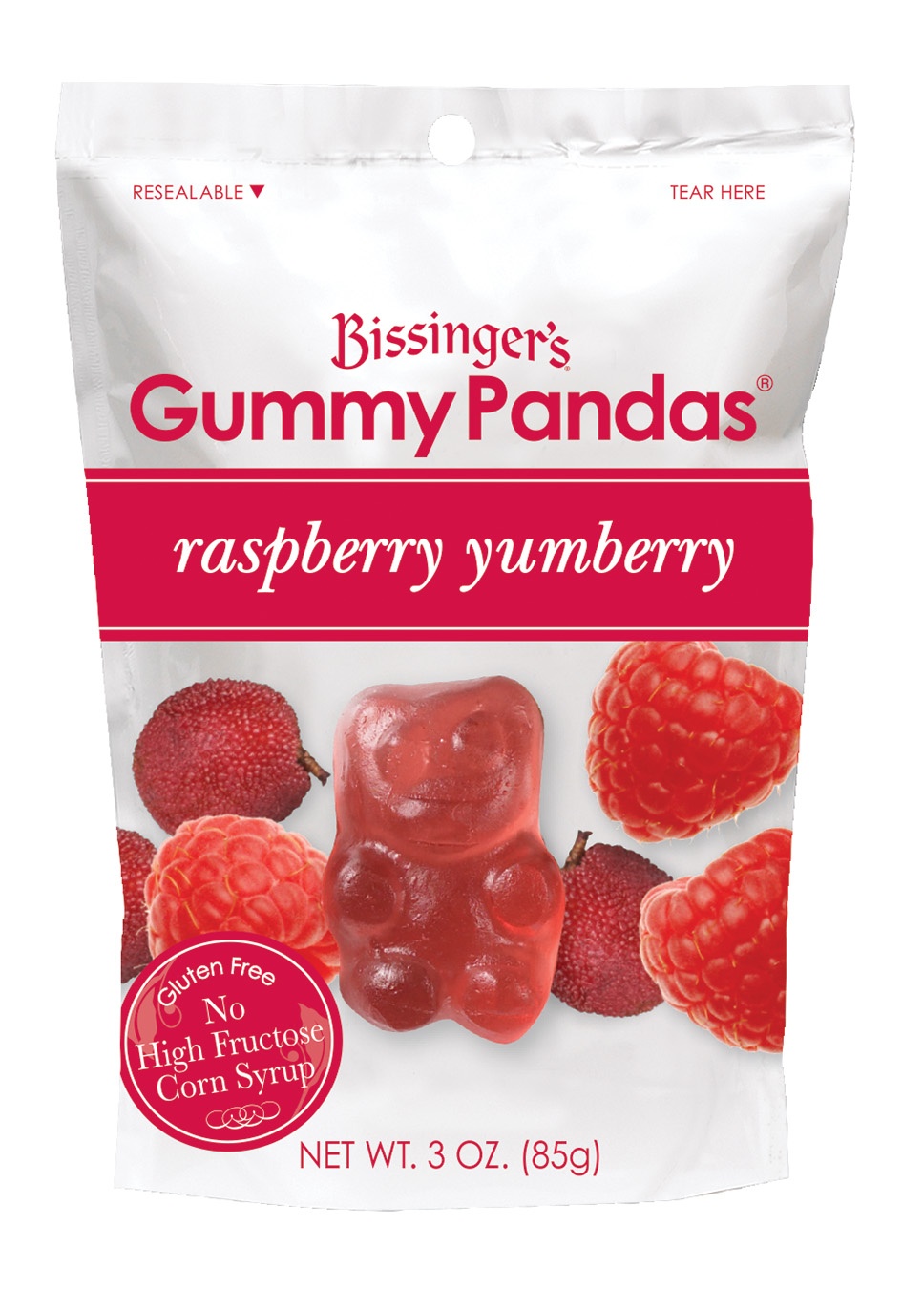 slide 1 of 1, Bissinger's Raspberry Yumberry Gummy Panda, 3 oz