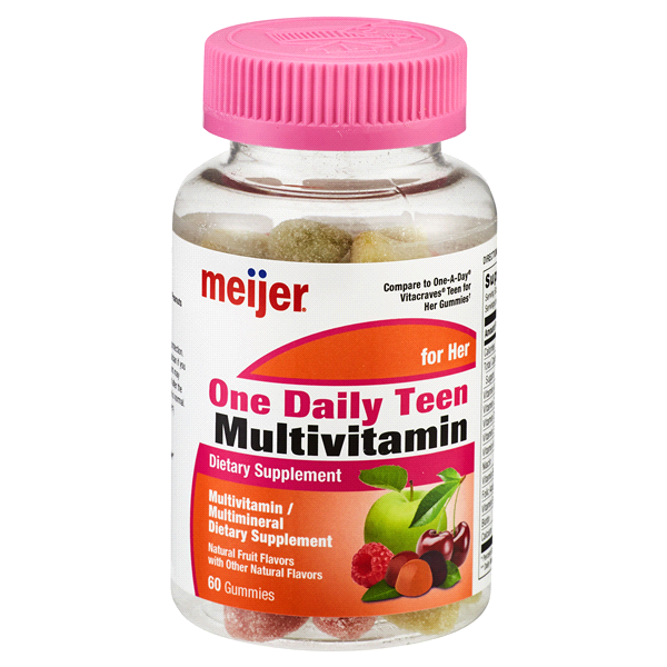 slide 1 of 1, Meijer Gummy One Daily Teen Multivitamin For Her, 60 ct