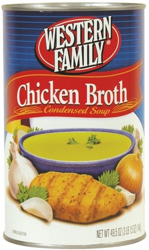 slide 1 of 1, Western Family Soup Chicken Broth, 49.5 oz