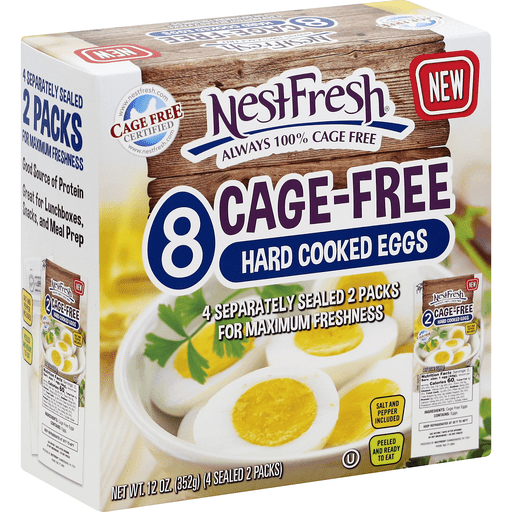 slide 1 of 2, NestFresh Eggs, Hard Cooked, Cage-Free, 8 ct