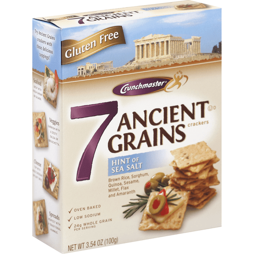 slide 2 of 2, Crunchmaster Gluten Free Hint of Sea Salt 7 Ancient Grains Crackers, 3.54 oz