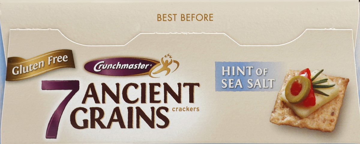 slide 3 of 4, Crunchmaster Gluten Free Hint of Sea Salt 7 Ancient Grains Crackers, 3.54 oz