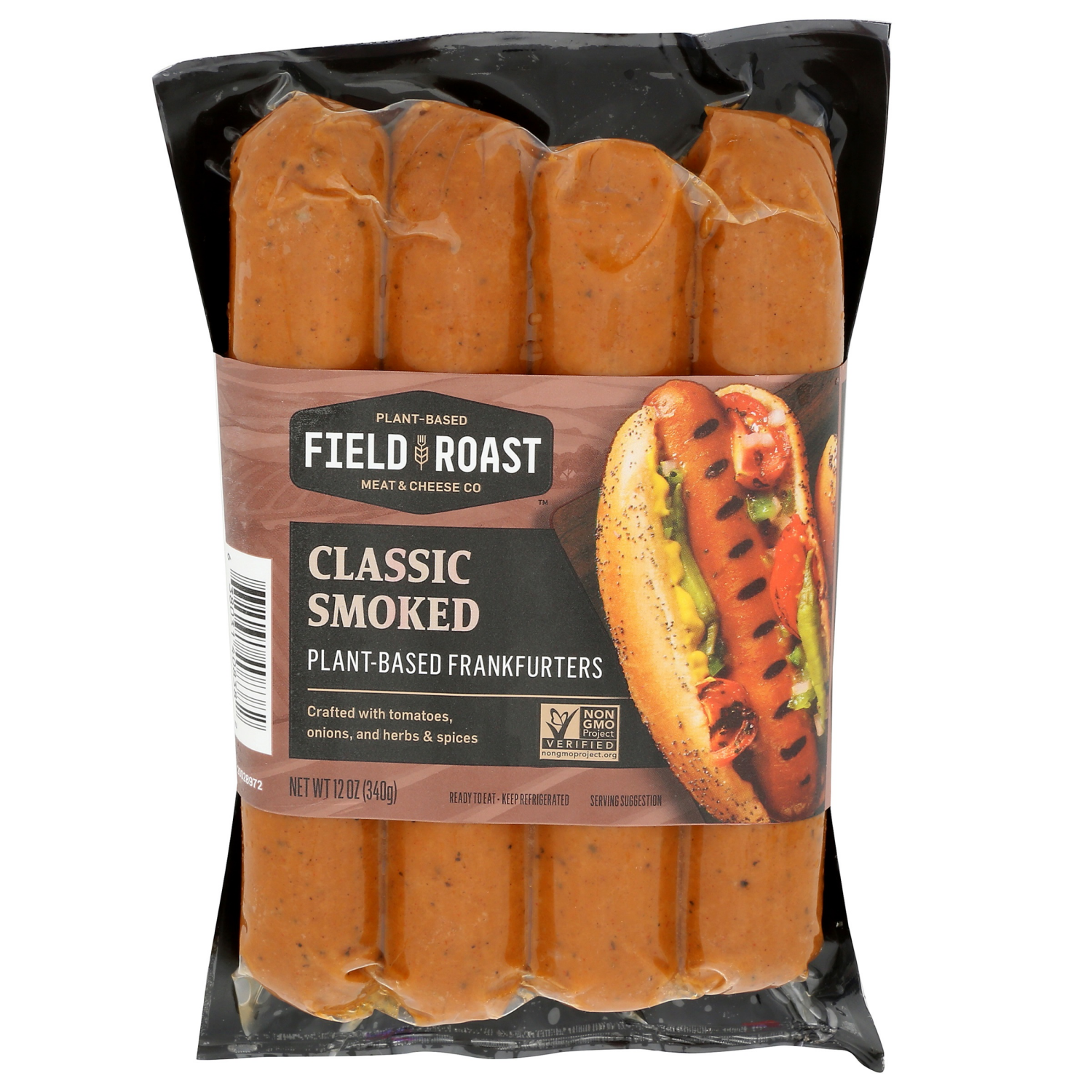slide 1 of 2, Field Roast Smoked Frankfurter, 12 oz